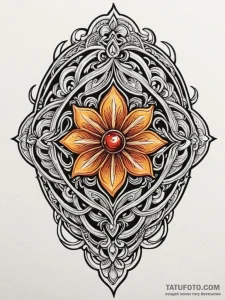 A neo-traditional tattoo of the dalgona candy... - эскиз тату (№1752740935_0, 17.07.2025 08:28) — Tatufoto.com