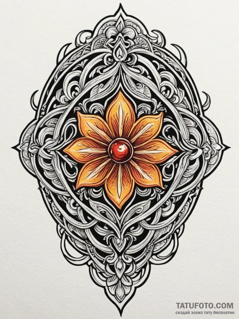 A neo-traditional tattoo of the dalgona candy... - эскиз тату (№1752740935_0, 17.07.2025 08:28) — Tatufoto.com