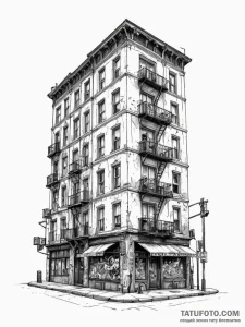 A street art mural covering the entire side o... - эскиз тату (№1752741087_0, 17.07.2025 08:31) — Tatufoto.com