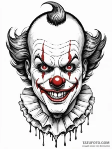 A neo-traditional tattoo of the clown from cl... - эскиз тату (№1752741163_0, 17.07.2025 08:32) — Tatufoto.com