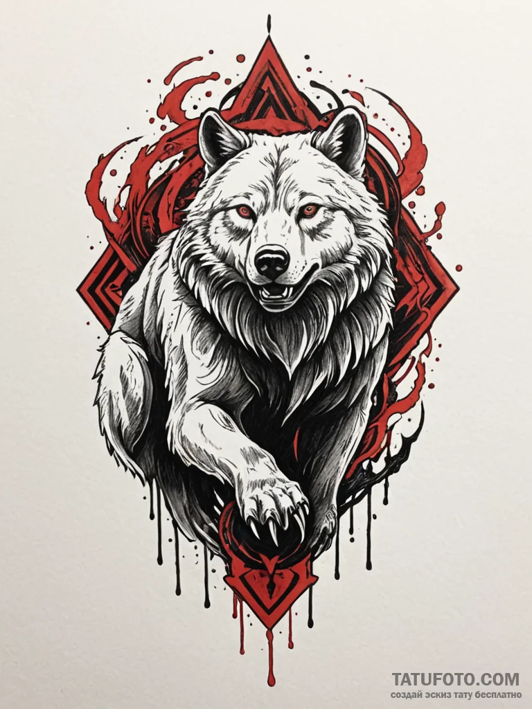 Tattoo sketch a warrior's spirit animal (e.g.... - эскиз тату (№1752741542_0, 17.07.2025 08:39) — Tatufoto.com