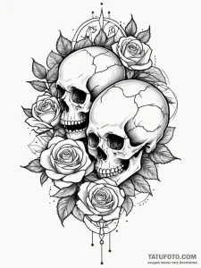 A linework tattoo of the whisper scene at the... - эскиз тату (№1752741920_0, 17.07.2025 08:45) — Tatufoto.com