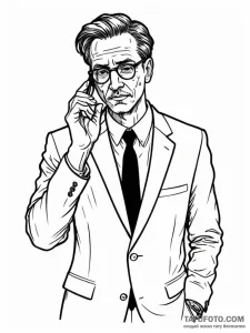 A sketch of the professor, adjusting his glas... - эскиз тату (№1752741996_0, 17.07.2025 08:46) — Tatufoto.com
