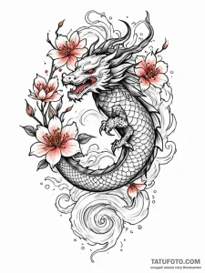 Tattoo design a zodiac glyph intertwined with... - эскиз тату (№1752742073_0, 17.07.2025 08:47) — Tatufoto.com