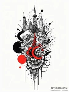 Tattoo design an abstract representation of c... - эскиз тату (№1752742685_0, 17.07.2025 08:58) — Tatufoto.com