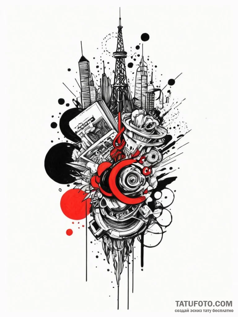 Tattoo design an abstract representation of c... - эскиз тату (№1752742685_0, 17.07.2025 08:58) — Tatufoto.com