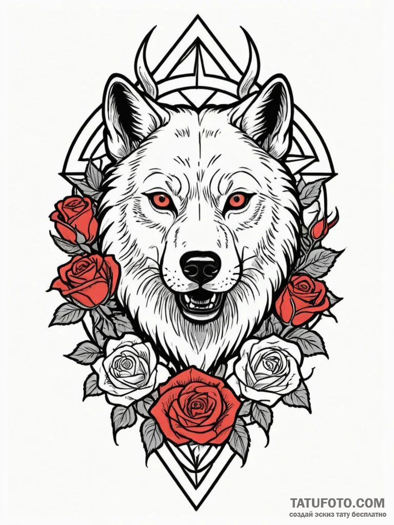 A minimalist linework tattoo of a direwolf, t... - эскиз тату (№1752743297_0, 17.07.2025 09:08) — Tatufoto.com
