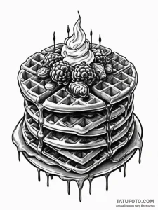 A sketch of the "waffle party" from severance... - эскиз тату (№1752743679_0, 17.07.2025 09:14) — Tatufoto.com