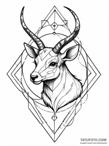 Tattoo sketch a neo-traditional zodiac animal... - эскиз тату (№1752744443_0, 17.07.2025 09:27) — Tatufoto.com