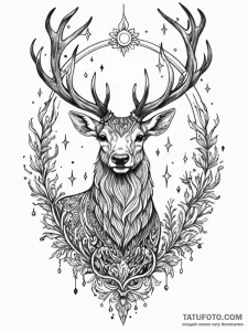 A linework tattoo of harry's stag patronus, e... - эскиз тату (№1752744675_0, 17.07.2025 09:31) — Tatufoto.com