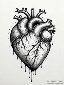 Tattoo sketch a watercolor heart, its colors... - эскиз тату (№1752744827_0, 17.07.2025 09:33) — Tatufoto.com