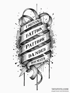 Tattoo sketch a flowing ribbon with important... - эскиз тату (№1752746066_0, 17.07.2025 09:54) — Tatufoto.com