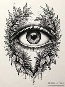 Tattoo sketch a mystical creature's eye peeri... - эскиз тату (№1752747154_0, 17.07.2025 10:12) — Tatufoto.com