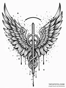 Tattoo sketch a pair of wings representing gu... - эскиз тату (№1752747234_0, 17.07.2025 10:13) — Tatufoto.com
