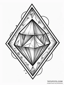 Diamond, tattoo flash sheet design, on a clea... - эскиз тату (№1752747313_0, 17.07.2025 10:15) — Tatufoto.com