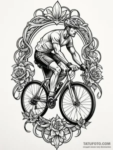 Tattoo design a cyclist's leg muscles in moti... - эскиз тату (№1752748402_0, 17.07.2025 10:33) — Tatufoto.com