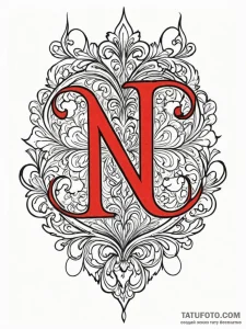 Tattoo sketch a simple initial or name of a l... - эскиз тату (№1752750422_0, 17.07.2025 11:07) — Tatufoto.com
