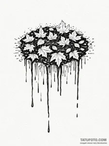 A shot of autumn leaves floating on the surfa... - эскиз тату (№1752750804_0, 17.07.2025 11:13) — Tatufoto.com