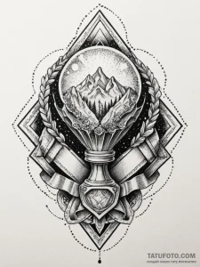 Tattoo sketch a glowing "achievement unlocked... - эскиз тату (№1752751129_0, 17.07.2025 11:18) — Tatufoto.com