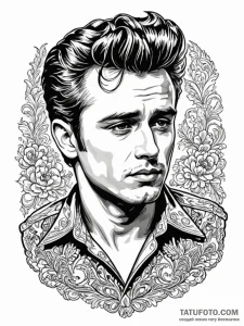 A graphic novel portrait of james dean from r... - эскиз тату (№1752751208_0, 17.07.2025 11:20) — Tatufoto.com