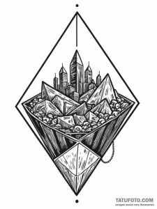 A trash polka composition of the diamond heis... - эскиз тату (№1752751848_0, 17.07.2025 11:30) — Tatufoto.com