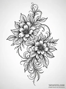 Rowan, tattoo line art, black and grey tattoo... - эскиз тату (№1752752086_0, 17.07.2025 11:34) — Tatufoto.com