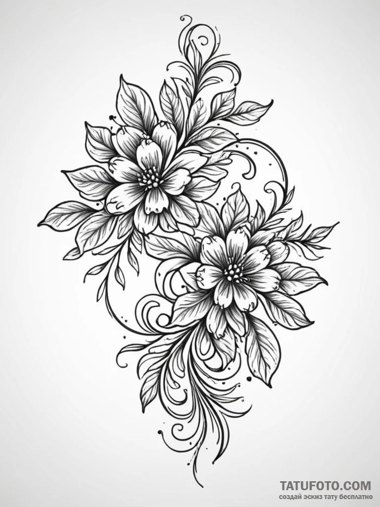 Rowan, tattoo line art, black and grey tattoo… — эскиз тату (№1752752086_0, 17.07.2025 11:34) — Tatufoto.com