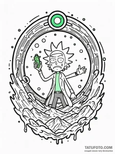 A graphic novel style tattoo of rick and mort... - эскиз тату (№1752752727_0, 17.07.2025 11:45) — Tatufoto.com