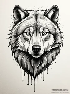 Tattoo sketch: a fierce animal (e.g., wolf or... - эскиз тату (№1752752885_0, 17.07.2025 11:48) — Tatufoto.com