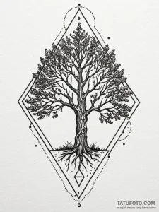 Tattoo sketch a stylized "ironwood" tree, sym... - эскиз тату (№1752754353_0, 17.07.2025 12:12) — Tatufoto.com