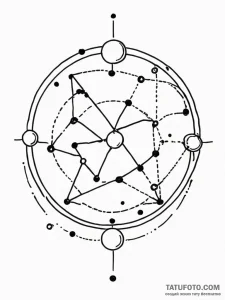 Tattoo sketch a zodiac constellation with a v... - эскиз тату (№1752754506_0, 17.07.2025 12:15) — Tatufoto.com