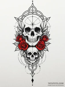 Tattoo design a minimalist geometric flower.,... - эскиз тату (№1752755197_0, 17.07.2025 12:26) — Tatufoto.com