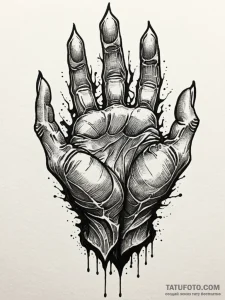 Tattoo sketch: a close-up of svarog's hands,... - эскиз тату (№1752755276_0, 17.07.2025 12:27) — Tatufoto.com