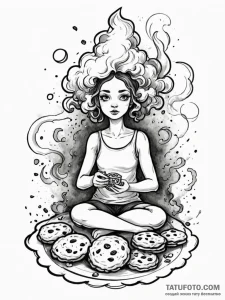 A sketch of the oracle, surrounded by smoke a... - эскиз тату (№1752755437_0, 17.07.2025 12:30) — Tatufoto.com