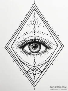 Tattoo design a powerful and serene eye, conv... - эскиз тату (№1752755594_0, 17.07.2025 12:33) — Tatufoto.com