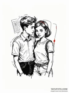 A sketch of the main characters from sex educ... - эскиз тату (№1752755675_0, 17.07.2025 12:34) — Tatufoto.com