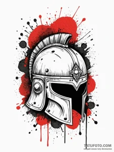 Tattoo sketch a roman centurion's helmet, sym... - эскиз тату (№1752755995_0, 17.07.2025 12:39) — Tatufoto.com