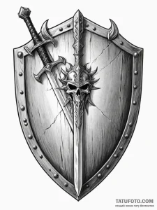 Tattoo design a medieval shield with a single... - эскиз тату (№1752757194_0, 17.07.2025 12:59) — Tatufoto.com
