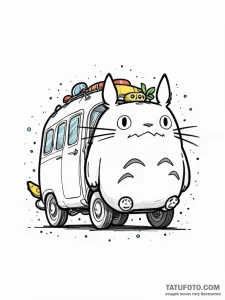 A minimalist tattoo of the catbus from my nei... - эскиз тату (№1752757432_0, 17.07.2025 13:03) — Tatufoto.com