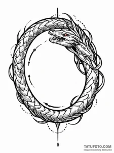 Tattoo sketch a stylized 'ouroboros' for eter... - эскиз тату (№1752758632_0, 17.07.2025 13:23) — Tatufoto.com