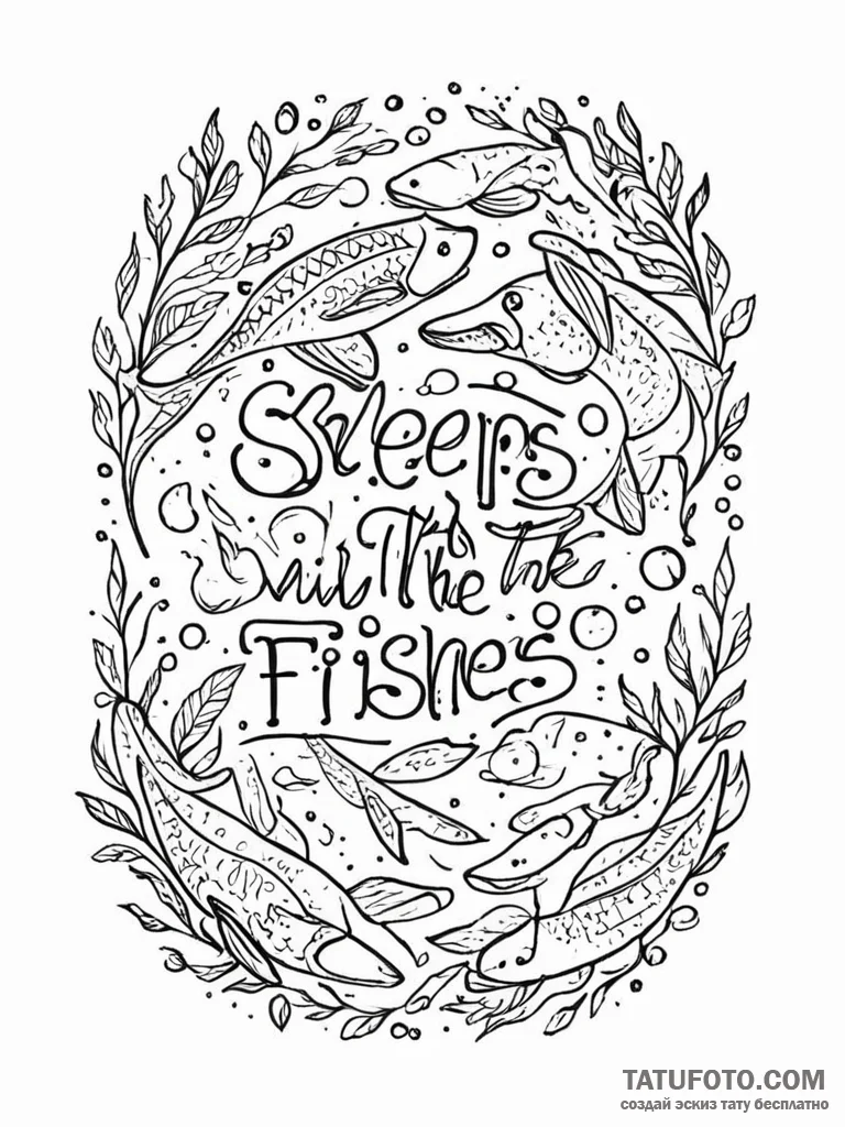 A sketch of luca brasi, with the phrase "slee... - эскиз тату (№1752759752_0, 17.07.2025 13:42) — Tatufoto.com