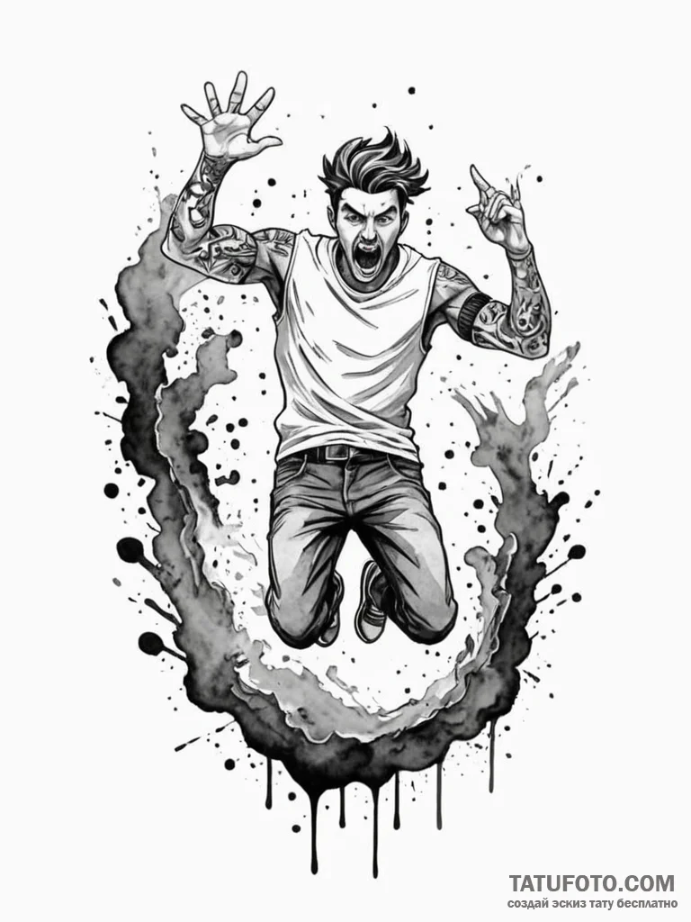 Tattoo design a retro game character's iconic... - эскиз тату (№1752759833_0, 17.07.2025 13:43) — Tatufoto.com