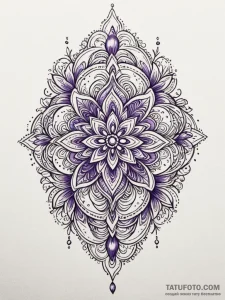 Violet, tattoo sketch design, on a clean whit... - эскиз тату (№1752760154_0, 17.07.2025 13:49) — Tatufoto.com