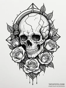 Tattoo sketch an earth tremor causing rocks t... - эскиз тату (№1752760845_0, 17.07.2025 14:00) — Tatufoto.com