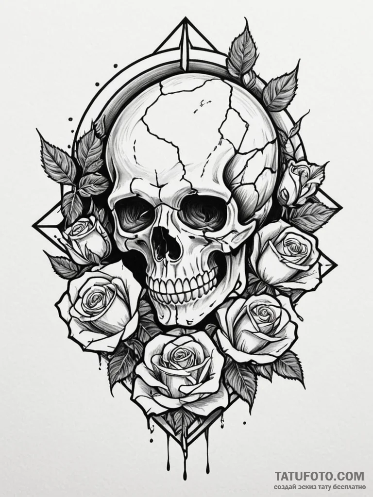 Tattoo sketch an earth tremor causing rocks t... - эскиз тату (№1752760845_0, 17.07.2025 14:00) — Tatufoto.com
