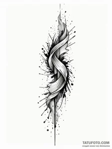 Tattoo sketch a forearm with flowing lines re... - эскиз тату (№1752761234_0, 17.07.2025 14:07) — Tatufoto.com