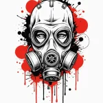 Gas mask, artistic tattoo sketch, black outli... - эскиз тату (№1752761387_0, 17.07.2025 14:09) — Tatufoto.com