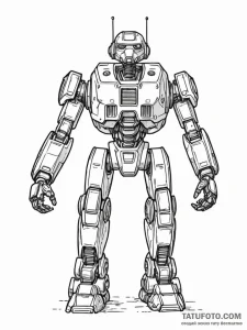 A sketch of the ed-209 enforcement droid from... - эскиз тату (№1752769113_0, 17.07.2025 16:18) — Tatufoto.com