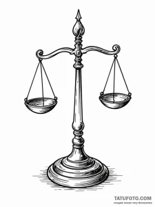 Tattoo sketch libra's scales, appearing as a... - эскиз тату (№1752769439_0, 17.07.2025 16:23) — Tatufoto.com