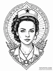 A sketch of nurse ratched from one flew over... - эскиз тату (№1752769684_0, 17.07.2025 16:28) — Tatufoto.com